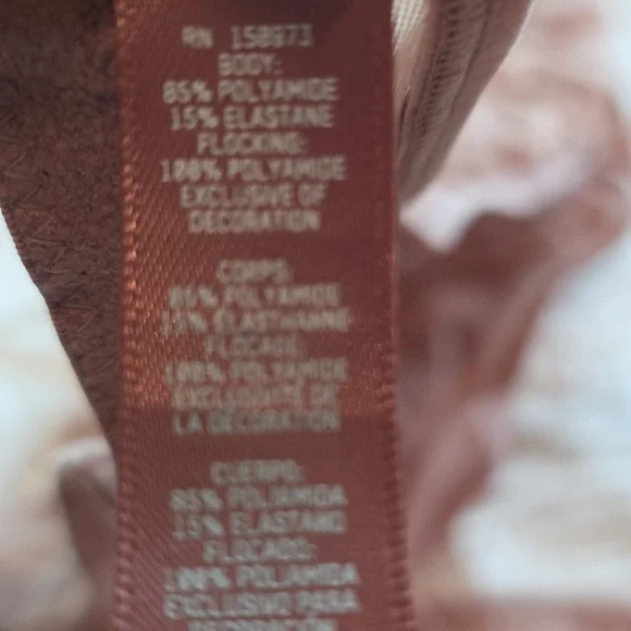 SKIMS After Hours Bra Top Long Sleeve Flocked Logo Mesh  ROSE CLAY 3X - Picture 9 of 13